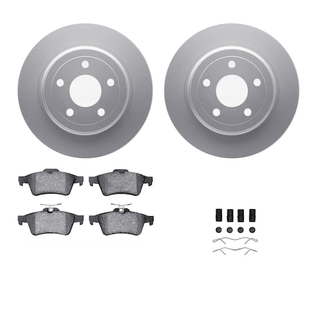 4312-47029, Geospec Rotors With 3000 Series Ceramic Brake Pads Includes Hardware,  Silver